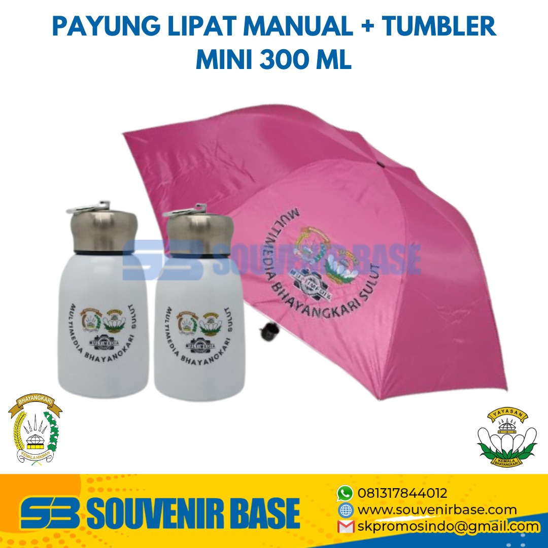 Payung Lipat Manual + Yumbler Mini 300 ML