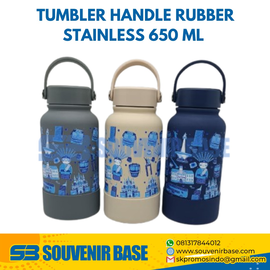 Tumbler Handle Rubber Stainless 650 ML